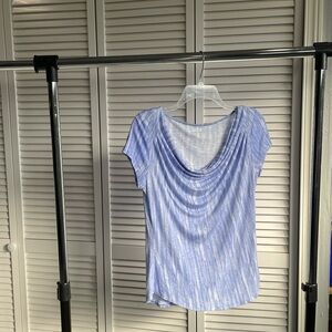 Women's Light Blue Striped Top